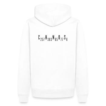 Humaninsulin-Formel - Männer Premium Bio Hoodie - Weiß - Hinten - Nico (187cm)