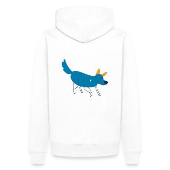 dogy - Männer Premium Bio Hoodie - Weiß - Hinten - Nico (187cm)