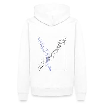 waves - Männer Premium Bio Hoodie - Weiß - Hinten - Nico (187cm)