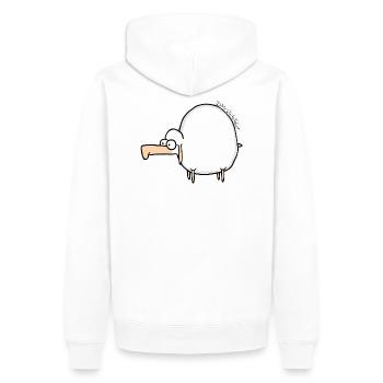 Günther - Premium Longsleeve - Women - Men’s Premium Organic Hoodie - white - Back - Nico (187cm)