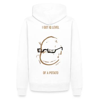 Drôle de patate : faible QI - Sweat à capuche Premium bio Homme - blanc - Dos - Nico (187cm)