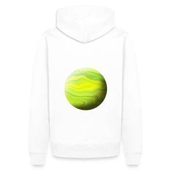 Grass Green Planet - Men’s Premium Organic Hoodie - white - Back - Nico (187cm)