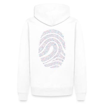 Fingerabdruck - Männer Premium Bio Hoodie - Weiß - Hinten - Nico (187cm)