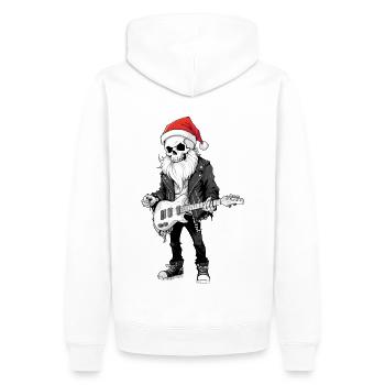 Rock´n´Roll Santa - Männer Premium Bio Hoodie - Weiß - Hinten - Nico (187cm)