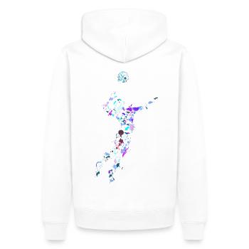 Volleyballer - volleyballer coloré - Sweat à capuche Premium bio Homme - blanc - Dos - Nico (187cm)