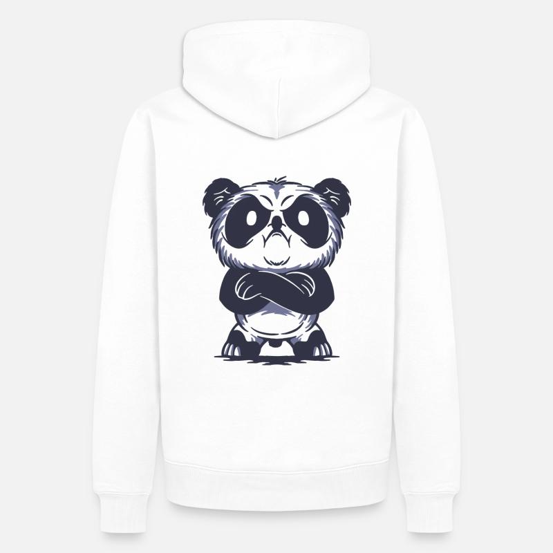 Panda en colère - Sweat à capuche Premium bio Homme - blanc