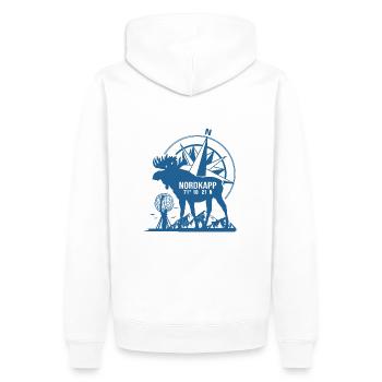 North Cape NordKapp Cap Nord - Sweat à capuche Premium bio Homme - blanc - Dos - Nico (187cm)