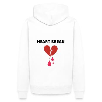HEART BREAK - Sweat à capuche Premium bio Homme - blanc - Dos - Nico (187cm)