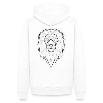 Löwe Geometrisch Geometrie - schwarz - Männer Premium Bio Hoodie - Weiß - Hinten - Nico (187cm)