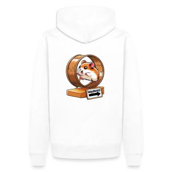 Hamster heureux - Sweat à capuche Premium bio Homme - blanc - Dos - Nico (187cm)