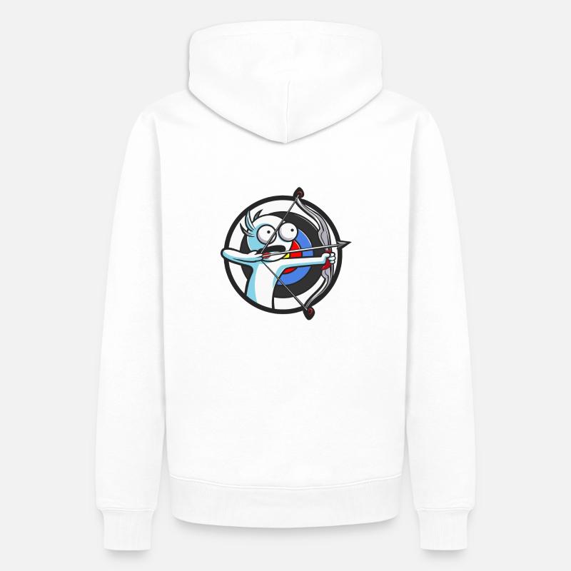 Verrückt nach einfachem Bogenschießen - Männer Premium Bio Hoodie - Weiß
