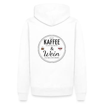 Gib mir Kaffee, gib mir Wein! - Männer Premium Bio Hoodie - Weiß - Hinten - Nico (187cm)