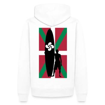 Basque surfer - Men’s Premium Organic Hoodie - white - Back - Nico (187cm)