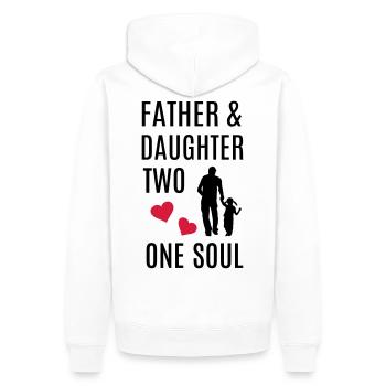 Père fille tenant la main coeur âme meilleur papa - Sweat à capuche Premium bio Homme - blanc - Dos - Nico (187cm)
