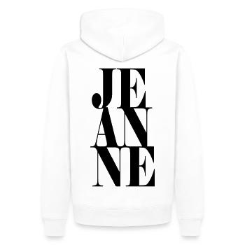 Jeanne Name Vorname Moderne Schrift Wort Art - Männer Premium Bio Hoodie - Weiß - Hinten - Nico (187cm)