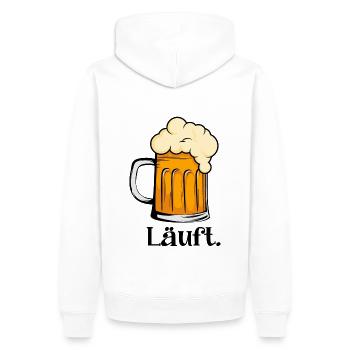 Läuft Beer - Männer Premium Bio Hoodie - Weiß - Hinten - Nico (187cm)