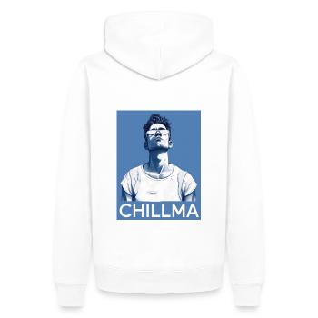 Chillma - Männer Premium Bio Hoodie - Weiß - Hinten - Nico (187cm)