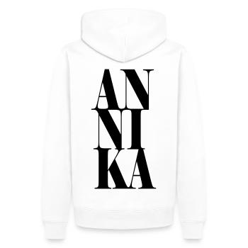 Annika Name Vorname Moderne Schrift Wort Art - Männer Premium Bio Hoodie - Weiß - Hinten - Nico (187cm)