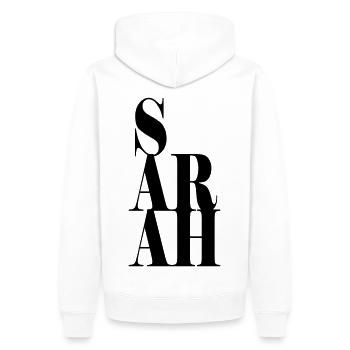 Sarah Name Vorname Moderne Schrift Wort Art - Männer Premium Bio Hoodie - Weiß - Hinten - Nico (187cm)