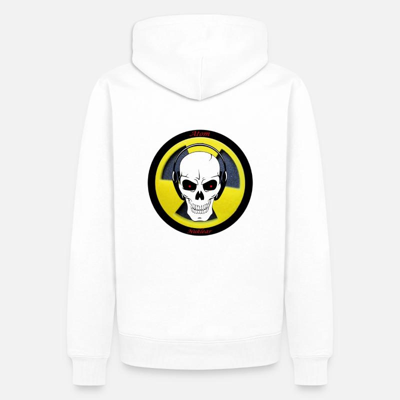 LOGO Atom Nuklear - Männer Premium Bio Hoodie - Weiß