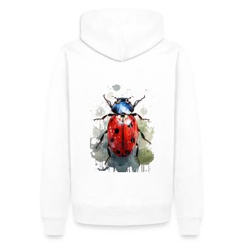 Cooler Wasserfarben Boho Marienkaefer Insekt - Männer Premium Bio Hoodie - Weiß - Hinten - Nico (187cm)
