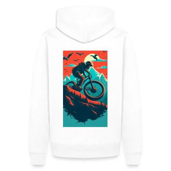 Downhill Vol. 2 - Men’s Premium Organic Hoodie - white - Back - Nico (187cm)