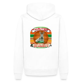 Rabbit has run away someone has seen the rabbit - Men’s Premium Organic Hoodie - white - Back - Nico (187cm)