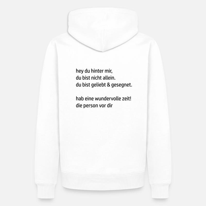 hey du hinter mir by csDesign - Männer Premium Bio Hoodie - Weiß