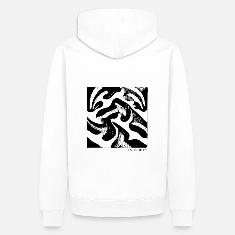 Intégrité - Conception abstraite - Sweat à capuche Premium bio Homme - blanc