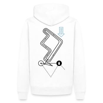 Regattabahn Segelsport Regatta Bahn Segeln Kurs - Männer Premium Bio Hoodie - Weiß - Hinten - Nico (187cm)
