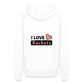 I Love Bachata - Men’s Premium Organic Hoodie - white - Back - Nico (187cm)