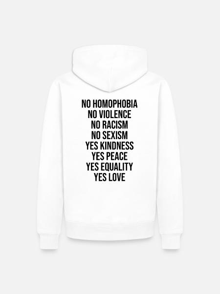 Adjudent Human Rights - Men’s Premium Organic Hoodie - white