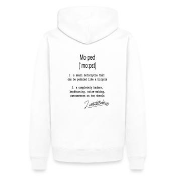 moped schwarz - Männer Premium Bio Hoodie - Weiß - Hinten - Nico (187cm)