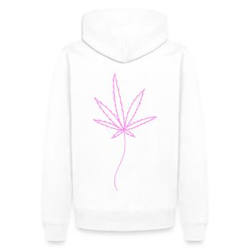 Feuille de mauvaises herbes rose simple - Sweat à capuche Premium bio Homme - blanc - Dos - Nico (187cm)