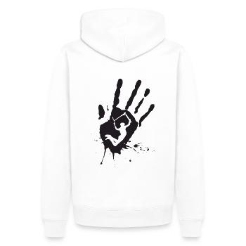 Hand 2 - Sweat à capuche Premium bio Homme - blanc - Dos - Nico (187cm)