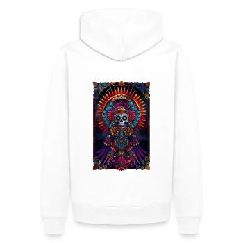 moderner Dia de muertos Skelett Gott auf Thron - Männer Premium Bio Hoodie - Weiß - Hinten - Nico (187cm)