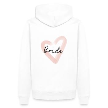 T-shirt nuptial JGA Heart, enterrement de vie de garçon - Sweat à capuche Premium bio Homme - blanc - Dos - Nico (187cm)