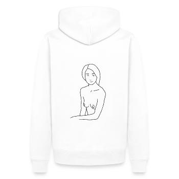 Sexy Lineart - Aktzeichung von Vanessa Keen. - Männer Premium Bio Hoodie - Weiß - Hinten - Nico (187cm)