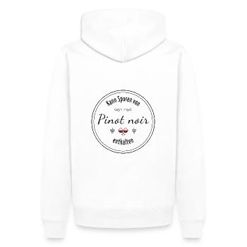 Kann Spuren von Pinot noir enthalten - Männer Premium Bio Hoodie - Weiß - Hinten - Nico (187cm)