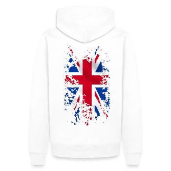 Union Jack - Sweat à capuche Premium bio Homme - blanc - Dos - Nico (187cm)