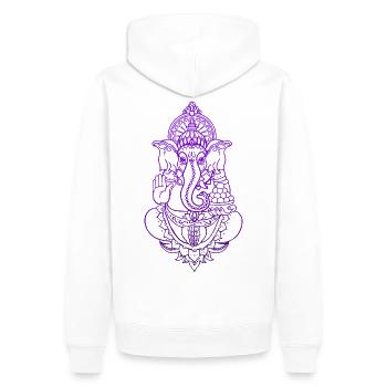 ganesha psy trance goa shiva zen kiffen acide xtc - Sweat à capuche Premium bio Homme - blanc - Dos - Nico (187cm)