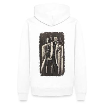 Halloween Singer - Men’s Premium Organic Hoodie - white - Back - Nico (187cm)