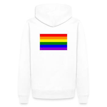 Schwul - Männer Premium Bio Hoodie - Weiß - Hinten - Nico (187cm)