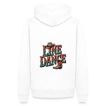 La danse en ligne : mon hobby, ma passion - Sweat à capuche Premium bio Homme - blanc - Dos - Nico (187cm)
