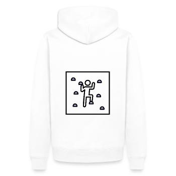 Bouldering - Männer Premium Bio Hoodie - Weiß - Hinten - Nico (187cm)
