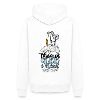 Summer - Männer Premium Bio Hoodie - Weiß - Hinten - Nico (187cm)