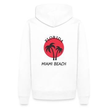 Miami Beach Florida palmiers coucher de soleil - Sweat à capuche Premium bio Homme - blanc - Dos - Nico (187cm)