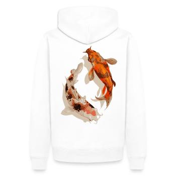 Koi fish - Men’s Premium Organic Hoodie - white - Back - Nico (187cm)