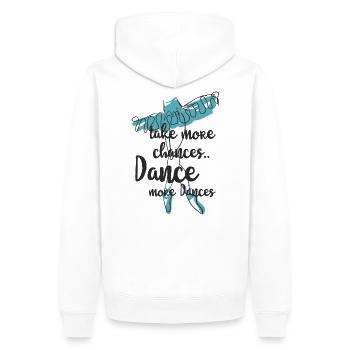 Nehmen Sie mehr Tanz - Männer Premium Bio Hoodie - Weiß - Hinten - Nico (187cm)