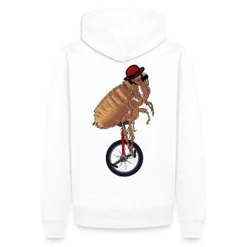 Cirque actrice scène spectacle artist monocycle - Sweat à capuche Premium bio Homme - blanc - Dos - Nico (187cm)